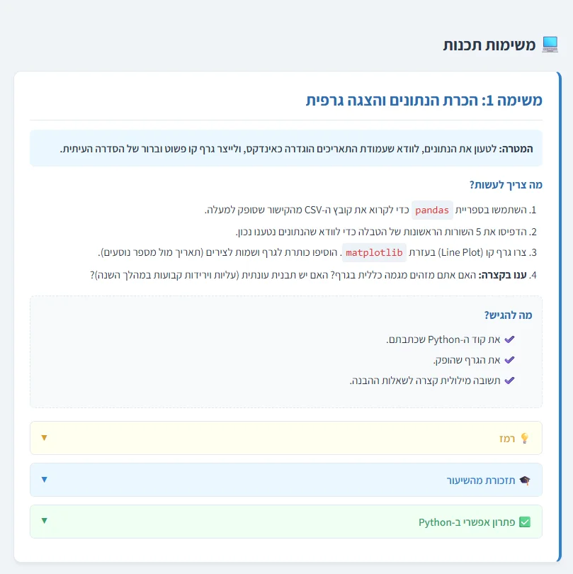 Course task page