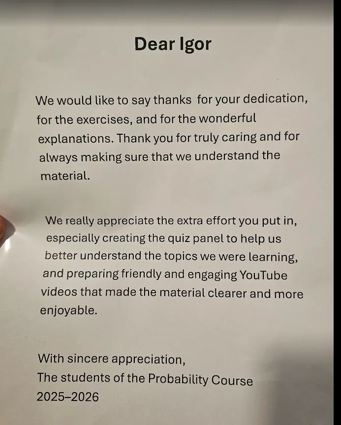 Student thank-you letter